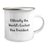 Funny Vice President Gifts from Friends - Officially The World's Coolest Vice President, 12 oz Camping Mug for Vice President, Graduation Unique Gifts - Image 2